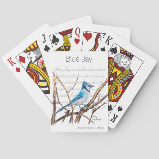 Cartes de jeu d'oiseau d'art de mot de geai bleu