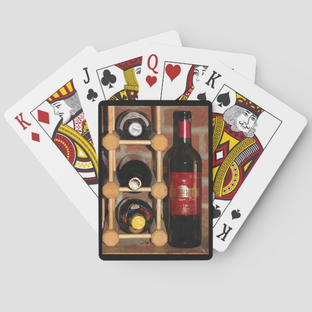 Cartes de jeu en rack pour bouteilles de vin (dos)