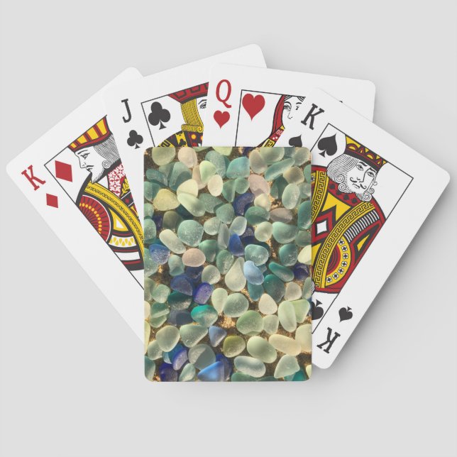 Cartes de jeu en verre de cailloux de mer (dos)