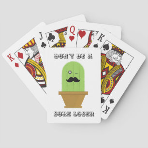 Cartes de jeu endolories de cactus de perdant
