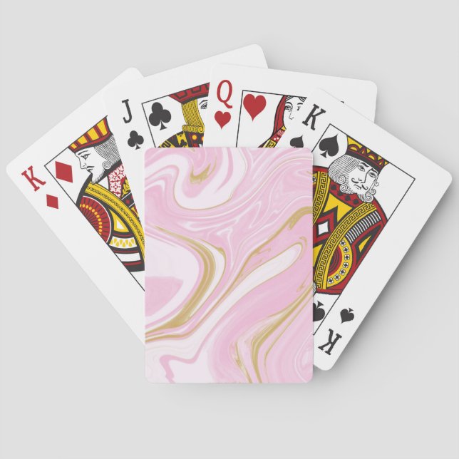 Cartes de jeu esthétiques rose et or (dos)