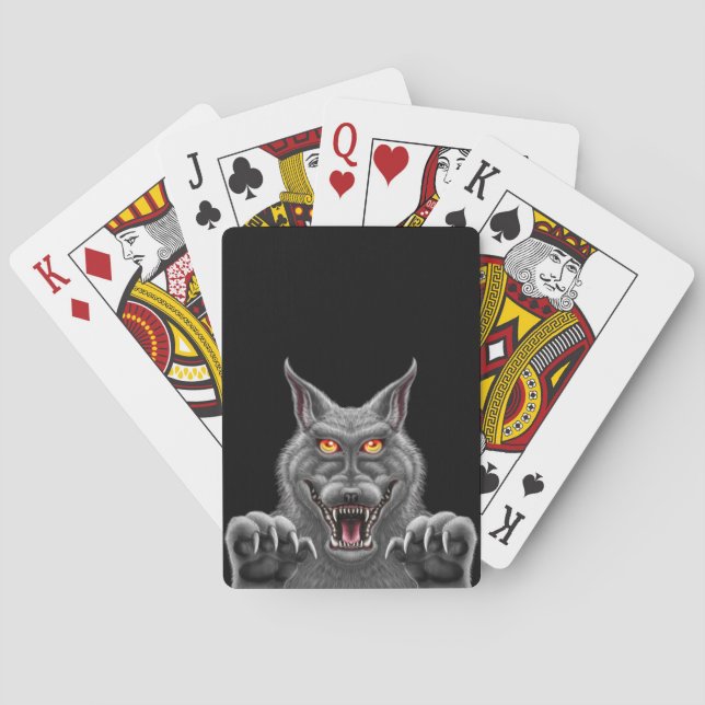 Cartes de jeu féroces de loup-garou (dos)