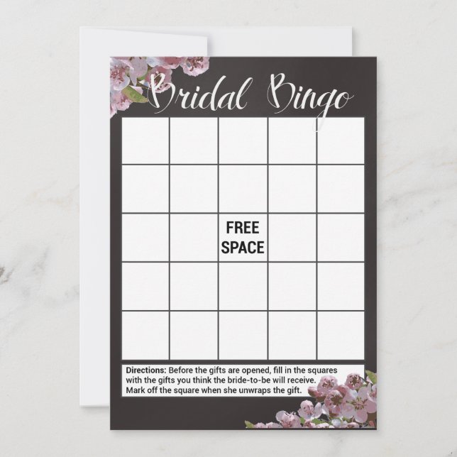 Cartes de jeu Floral Fête des mariées Bingo (Devant)