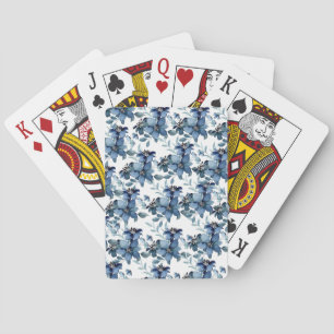 Cartes de jeu florale bleu et vert