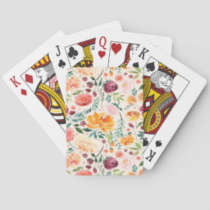 Cartes de jeu florales élégantes