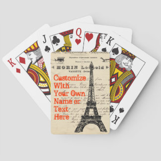 Cartes de jeu françaises vintages de Tour Eiffel