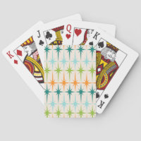 Cartes de jeu géométriques vintages de Starbursts