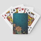 Cartes de jeu gravées de fleurs sauvages