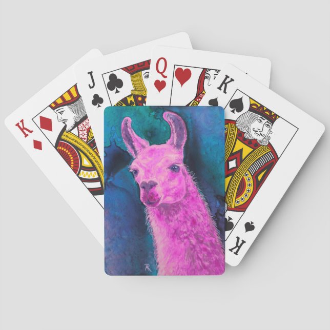 Cartes de jeu Llama Rose (dos)
