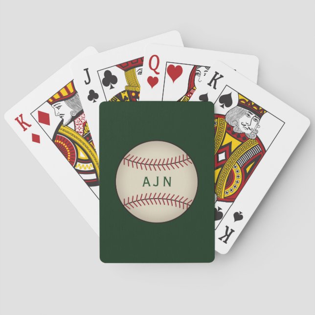 Cartes de jeu Monogramme Green Baseball (dos)