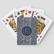 Cartes de jeu Monogramme Herringbone