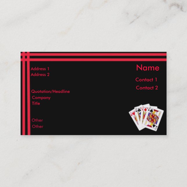 Cartes de jeu noires (Devant)
