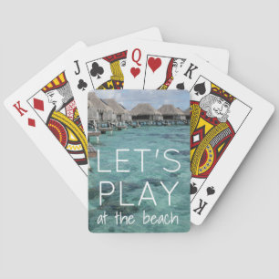 Cartes de jeu orientées de plage avec la citation
