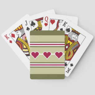 Cartes de jeu personnalisées Coeurs & Stripes