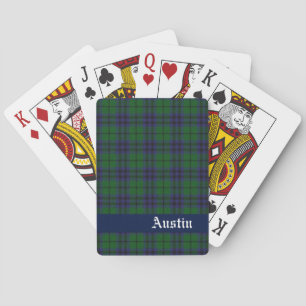 Cartes de jeu Plaid écossaises Blue & Green Austin