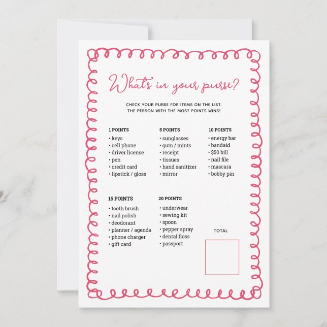 Cartes de jeu pour Baby shower rose à main (Devant)