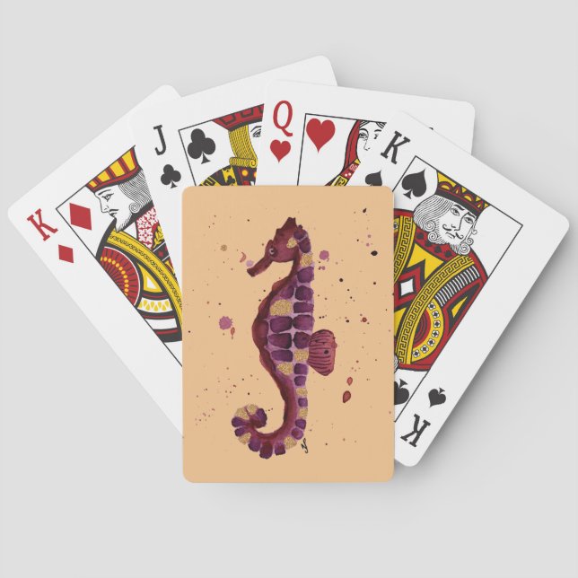 Cartes de jeu pour hippocampe à Parties scintillan (dos)