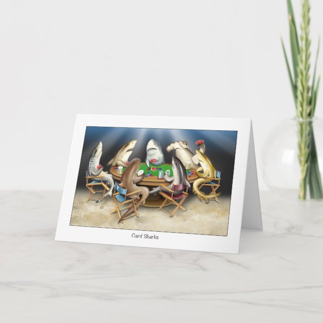 Cartes de jeu pour requins Carte d'anniversaire po (Devant)