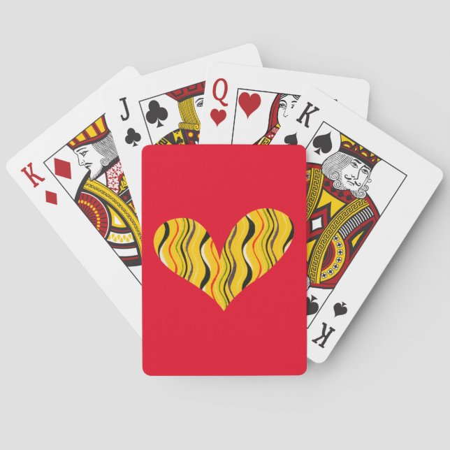 Cartes de jeu rouge Coeur de style rétro (dos)