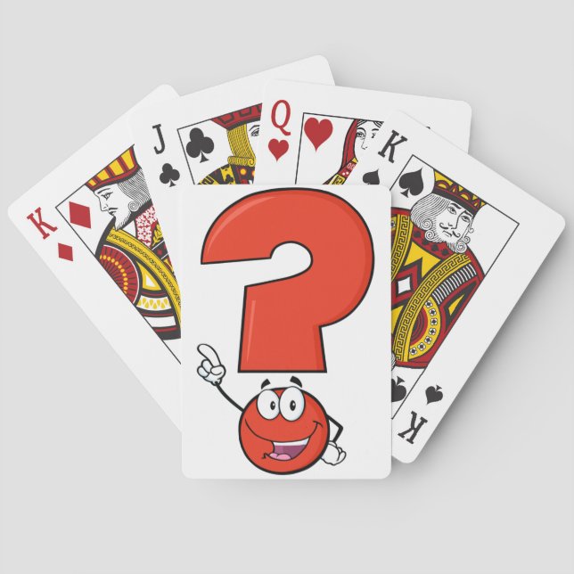 Cartes de jeu rouges de point d'interrogation (dos)
