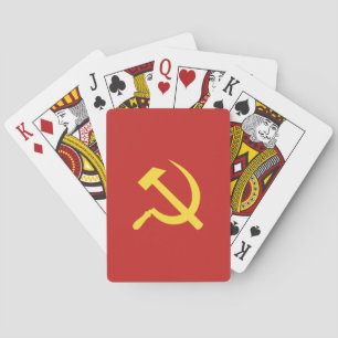 Cartes de jeu russes de tisonnier de marteau et de
