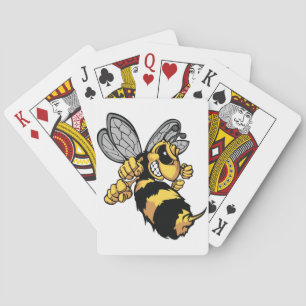 Cartes de jeu très fâchées d'abeille