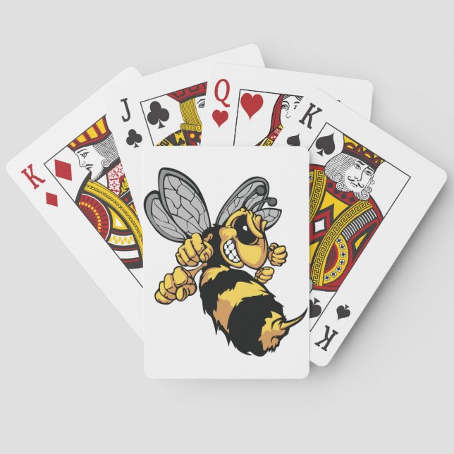Cartes de jeu très fâchées d'abeille (dos)