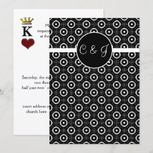 cartes de jeu, vegas mariage monogramme Invitation
