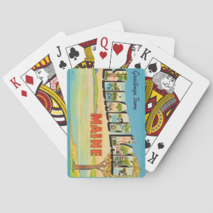 Cartes de jeu vintage Sebago Lake Maine