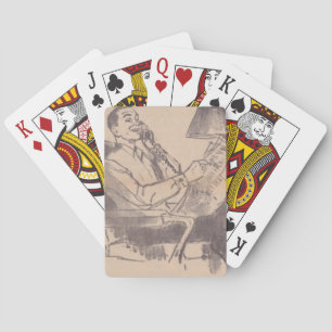 Cartes de jeu vintages de papa de journal