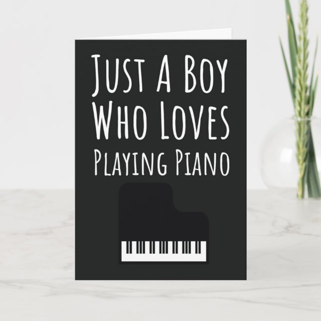 Cartes de joueur de piano mignon pour garçons bébé (Devant)