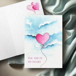 Cartes de jour de Valentines Coeur Aquarelle