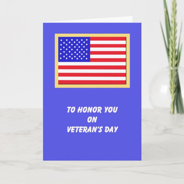 Cartes de Jour des anciens combattants du drapeau  (Devant)
