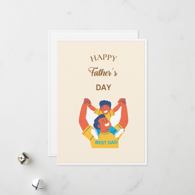 Cartes de jour des Pères pliables | FÊTE DES PÈRES (Devant/Arrière en situation)