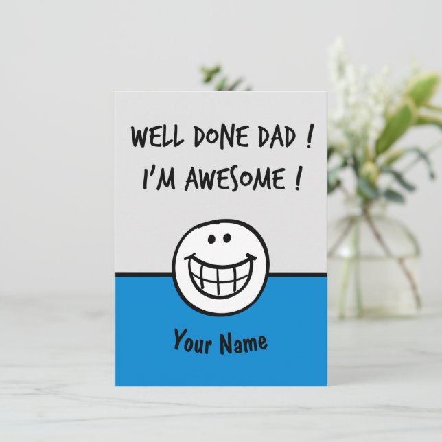 Cartes de jour pour pères amusantes Plaisanter (Debout devant)