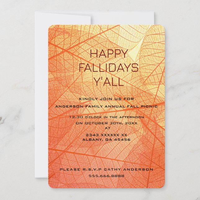 Cartes de Joyeuses Fêtes Automnales - Invitations  (Devant)