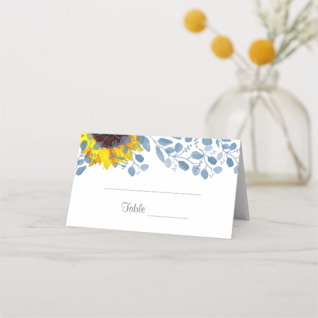 Cartes de la place du tournesol bleu fleuri (Devant)