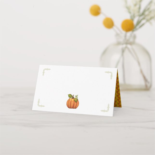 Cartes de la Place Tented Citrouille Thanksgiving (Devant)