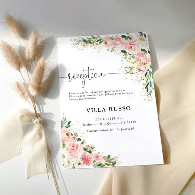 Cartes De La Réception Du Mariage Rose Vierge (Créateur téléchargé)