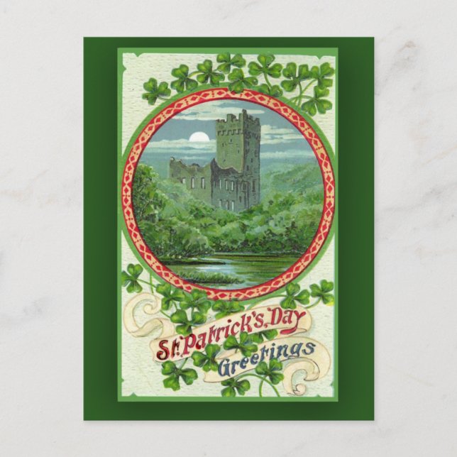 Cartes de la Saint Patrick avec château irlandais (Devant)