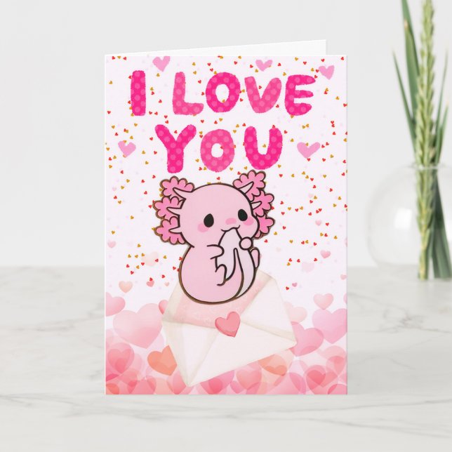 Cartes de la Saint-Valentin axolotl (Devant)