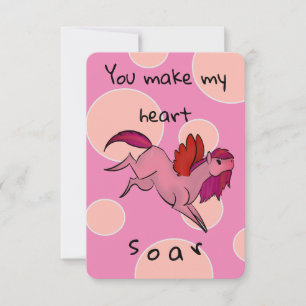 Cartes de la Saint Valentin Pegasus Rose Cute
