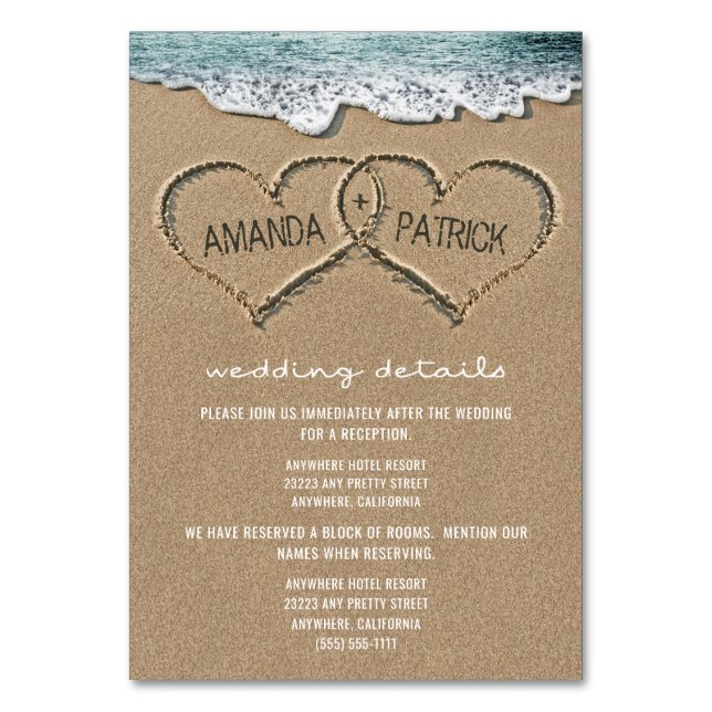 Cartes de la salle de mariage de Sand Beach (Par défaut)