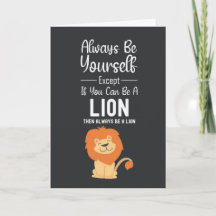 Cartes de l'amoureux du lion mignon Animaux drôles