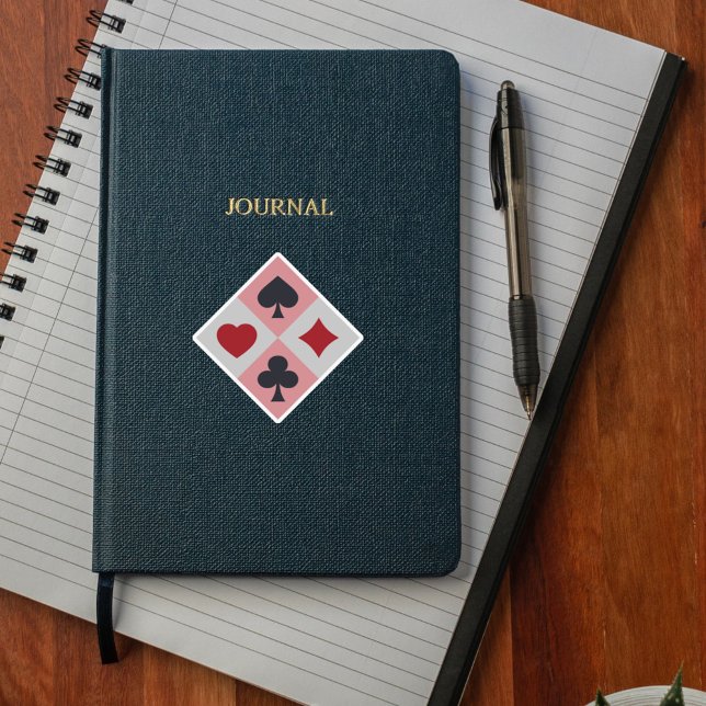 Cartes de lecture vintage Couleurs Autocollant per (Vintage Playing Cards Colors Custom-Cut Sticker)