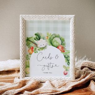 Cartes de légumes cultivés localement et affiche d