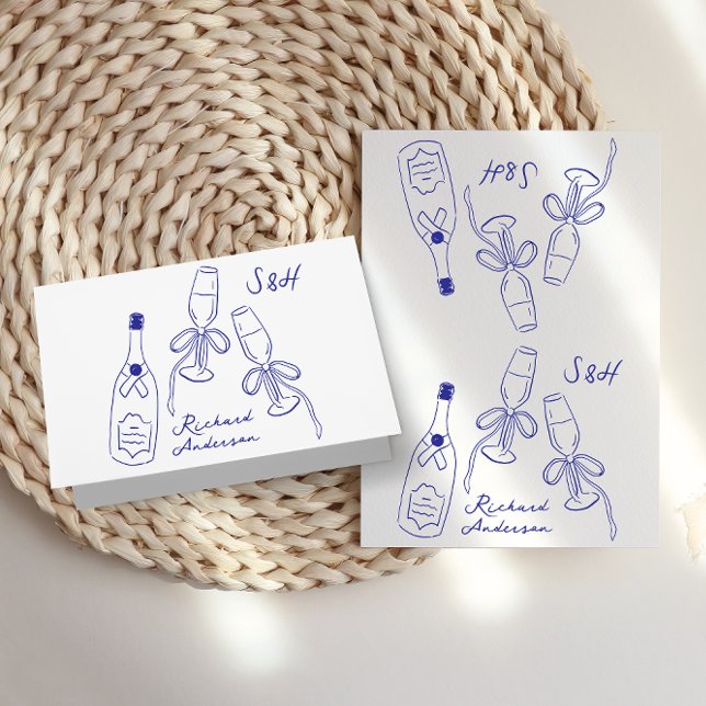 Cartes de lieu bleu Dolce do-it-yourself pliées (Créateur téléchargé)
