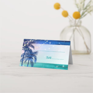 Cartes de lieu de mariage de la plage tropicale P