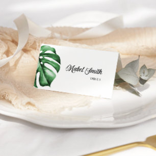Cartes de lieu en blanc Palm vert tropical