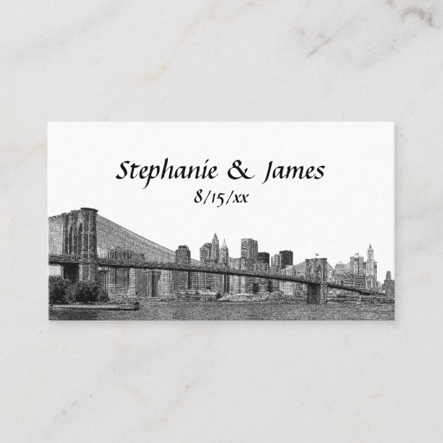 Cartes de lieu relevées du pont Bklyn Skyline NYC (Devant)